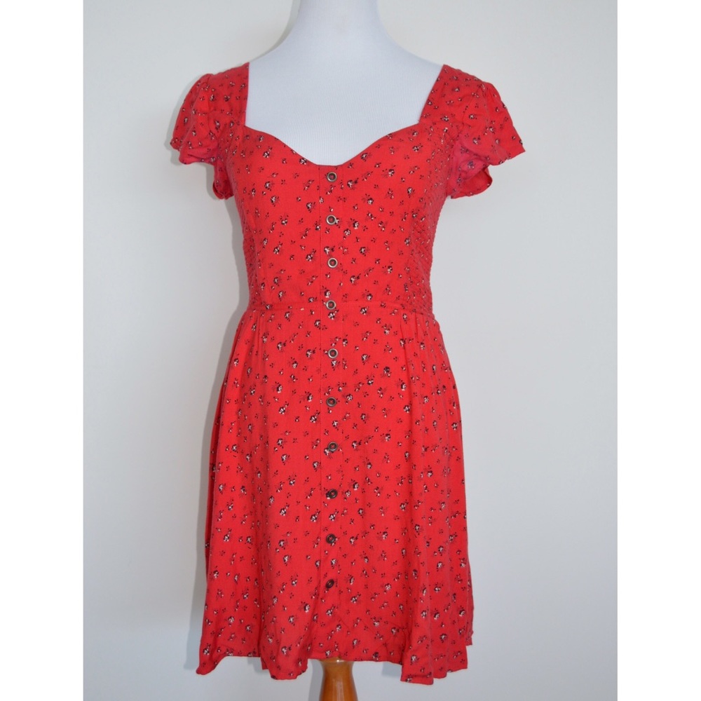 Red floral Kimchi Blue Urban Outfitters dress